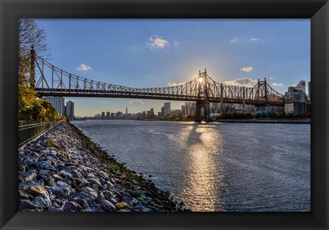 Framed Sunset Behind Queensboro A Print