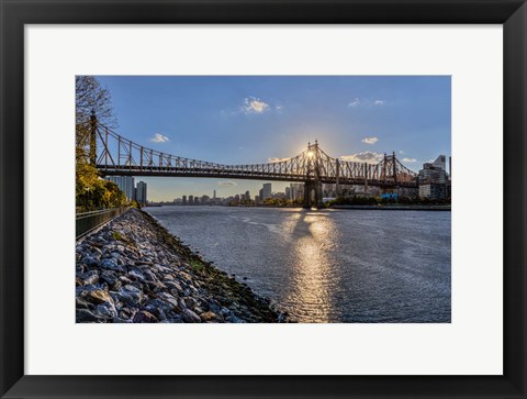 Framed Sunset Behind Queensboro A Print