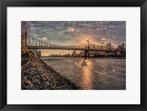 Framed Sunset Behind Queensboro B Print