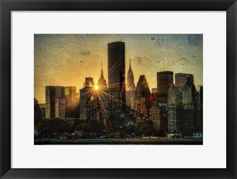 Framed Mid-Manhattan Sunset D Print