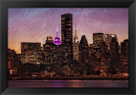 Framed Mid-Manhattan Twilight C Print