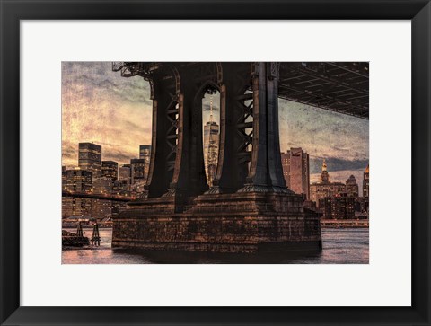 Framed Base of Manhattan Bridge Print