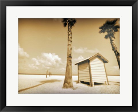 Framed Beach Dressing Room Print