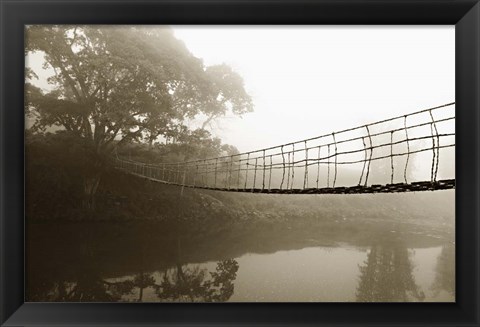 Framed Bridge Over River Print