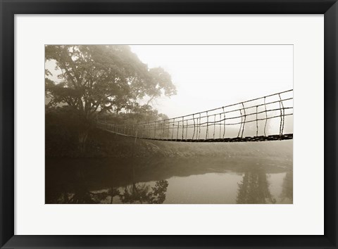 Framed Bridge Over River Print