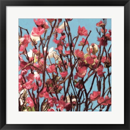 Framed Pink Flowers 1 Print