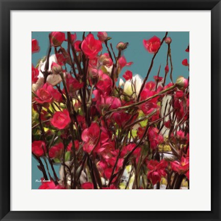 Framed Red Flowers Print