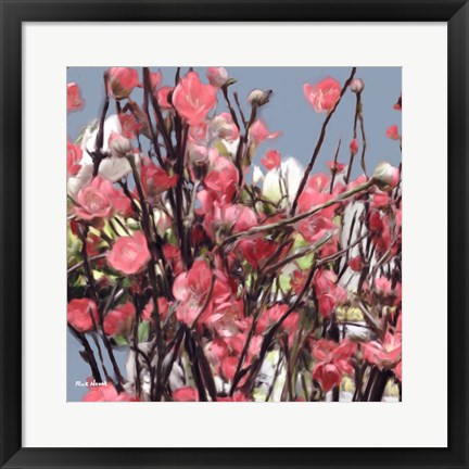 Framed Pink Flowers 2 Print