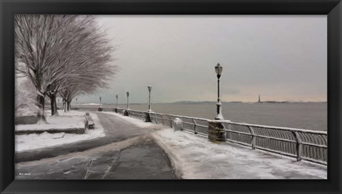 Framed New York Benches 1 Print