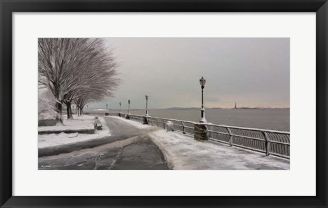 Framed New York Benches 1 Print