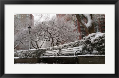 Framed New York Benches 2 Print