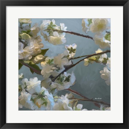 Framed Silver Light Florals 1 Print