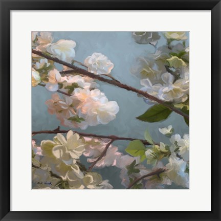 Framed Silver Light Florals 2 Print