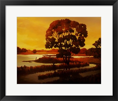 Framed Evening Water I Print