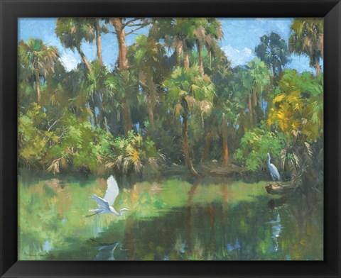 Framed Egrets In Paradise Print