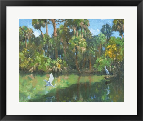 Framed Egrets In Paradise Print