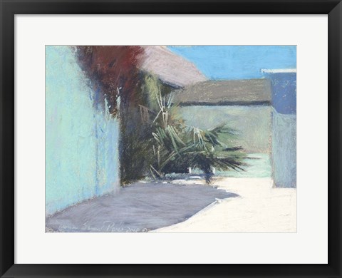 Framed Pastel Palms Shapes Print