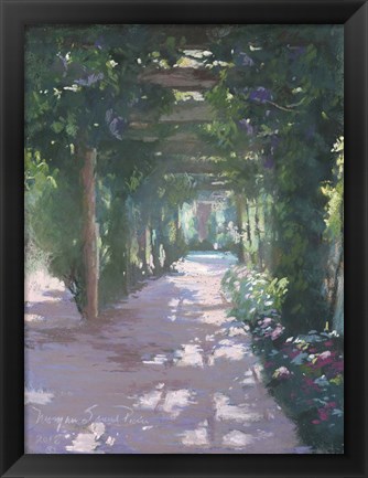 Framed Pergola Violet Pastel Print