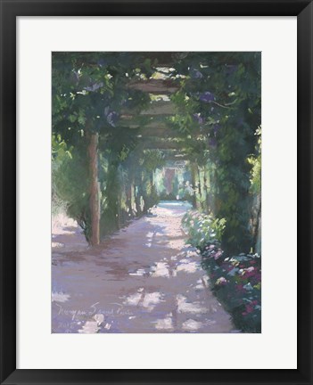 Framed Pergola Violet Pastel Print