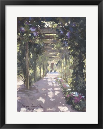 Framed Pergola Violet Watercolor Print