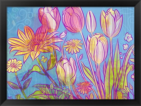 Framed Rebel Yell Tulips Print