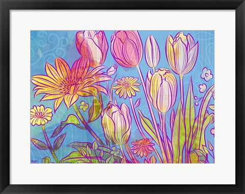 Framed Rebel Yell Tulips Print