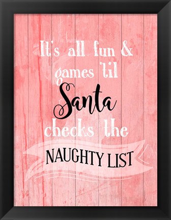 Framed Santa Naughty List Print