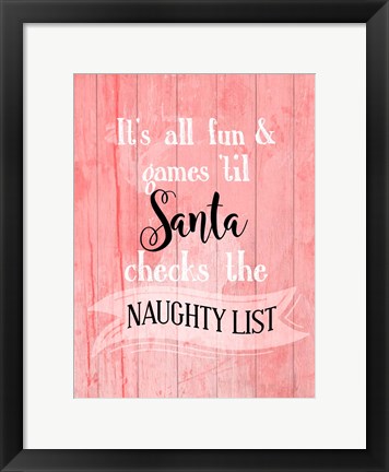 Framed Santa Naughty List Print