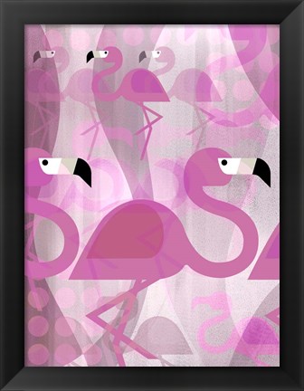 Framed Flashy Flamingo B Print