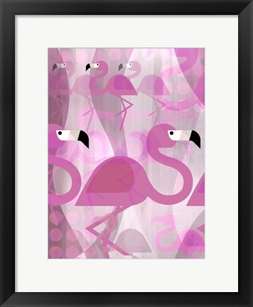 Framed Flashy Flamingo B Print