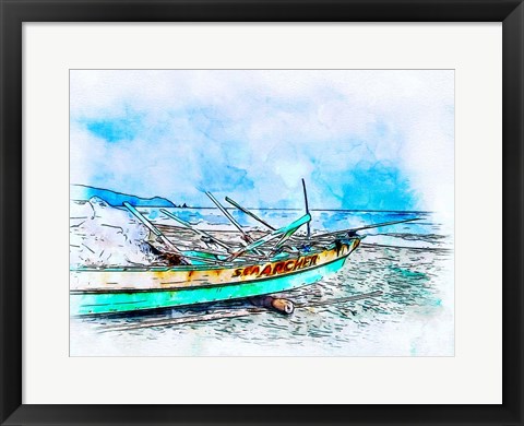 Framed Banca Boat 1 Print