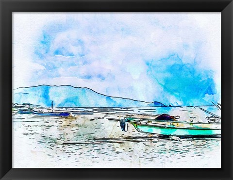 Framed Banca Boat 2 Print