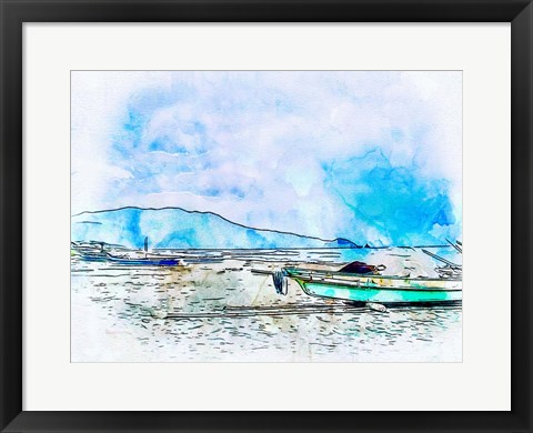 Framed Banca Boat 2 Print