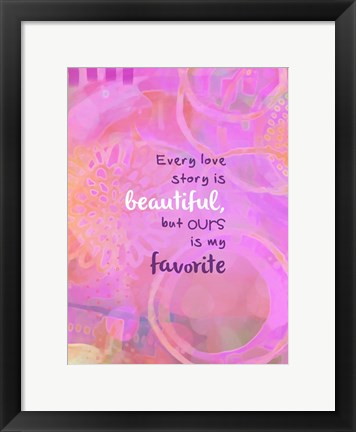 Framed Love Story (words) Print