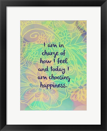 Framed Choosing Happiness (words) Print