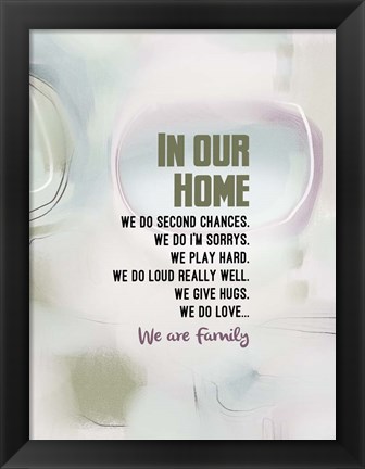 Framed We Are Family (words) Print