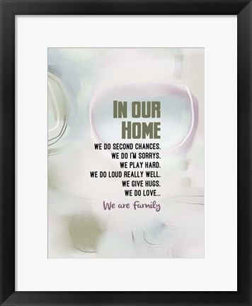 Framed We Are Family (words) Print