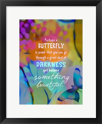 Framed Beautiful Butterfly (words) Print