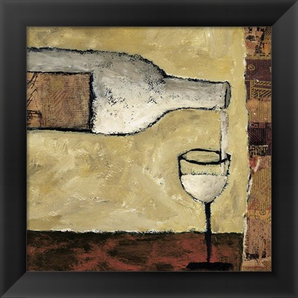 Framed White Wine Pour Print