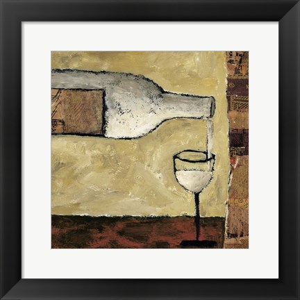 Framed White Wine Pour Print