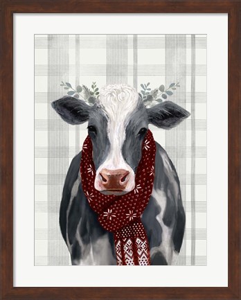 Framed Yuletide Cow II Print