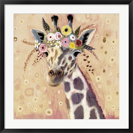 Framed Klimt Giraffe I Print