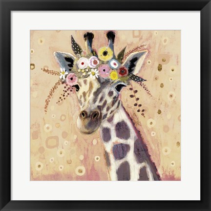 Framed Klimt Giraffe I Print