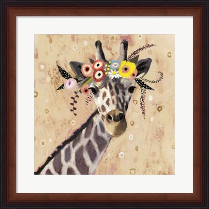 Framed Klimt Giraffe II Print