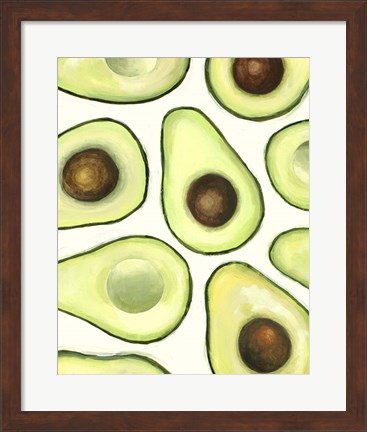 Framed Avocado Arrangement II Print