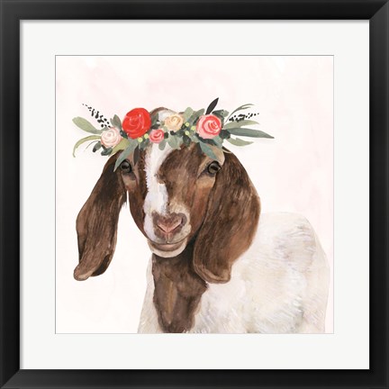 Framed Garden Goat II Print