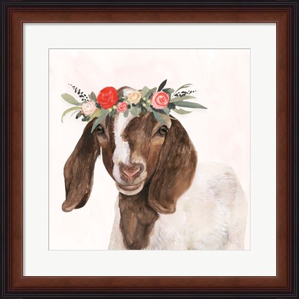 Framed Garden Goat II Print