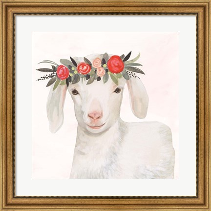 Framed Garden Goat IV Print