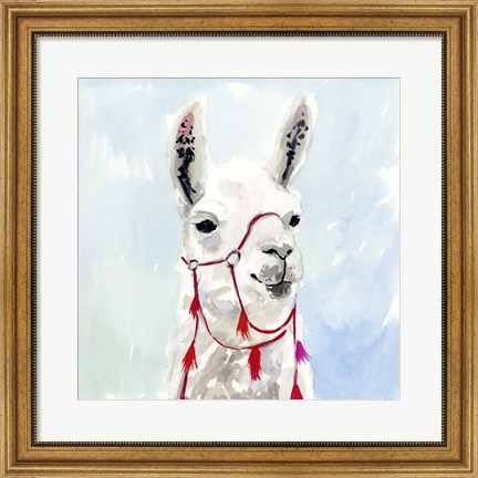 Framed Watercolor Llama I Print