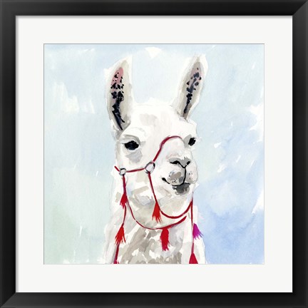 Framed Watercolor Llama I Print